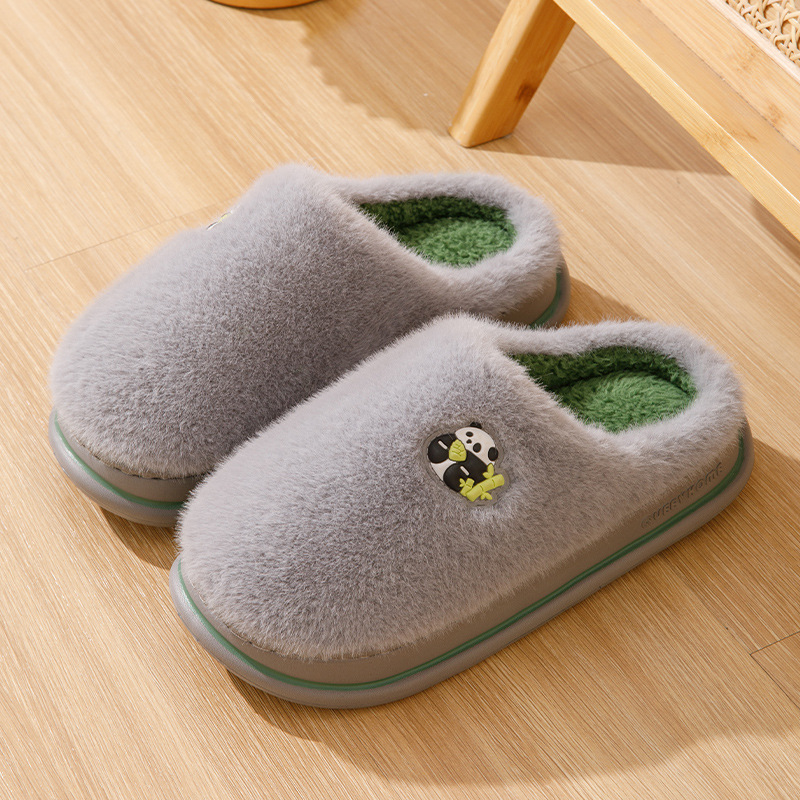 Pantofole in cotone per la casa da uomo inverno 2026 nuova casa calda per interni in peluche più pantofole in cotone con suola spessa in velluto per donna inverno