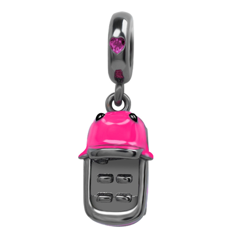 European and American White Copper Cute Car Series Black Convertible Pendant Pendant Key Chain Snake Bone Chain DIY Accessories