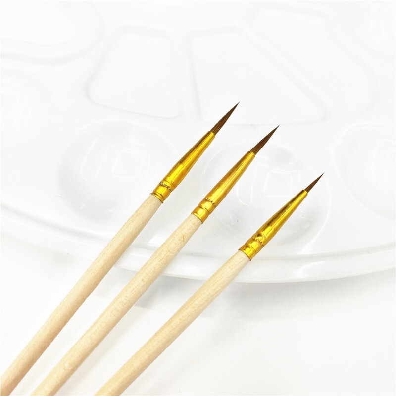 Direct sales from the manufacturer: Wooden handle wolf hair outline brushes, digital oil painting contour brushes, nail art brushes, gouache and acrylic paint brushes wholesale Direct sales from the manufacturer: Wooden handle wolf hair outline brushes, digital oil painting contour brushes, nail art brushes, gouache and acrylic paint brushes wholesale