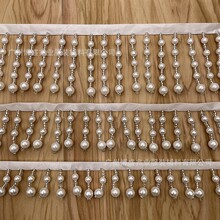 手工珍珠花边 织带条码民族风汉服装饰辅料现货批发吊须珠子花边