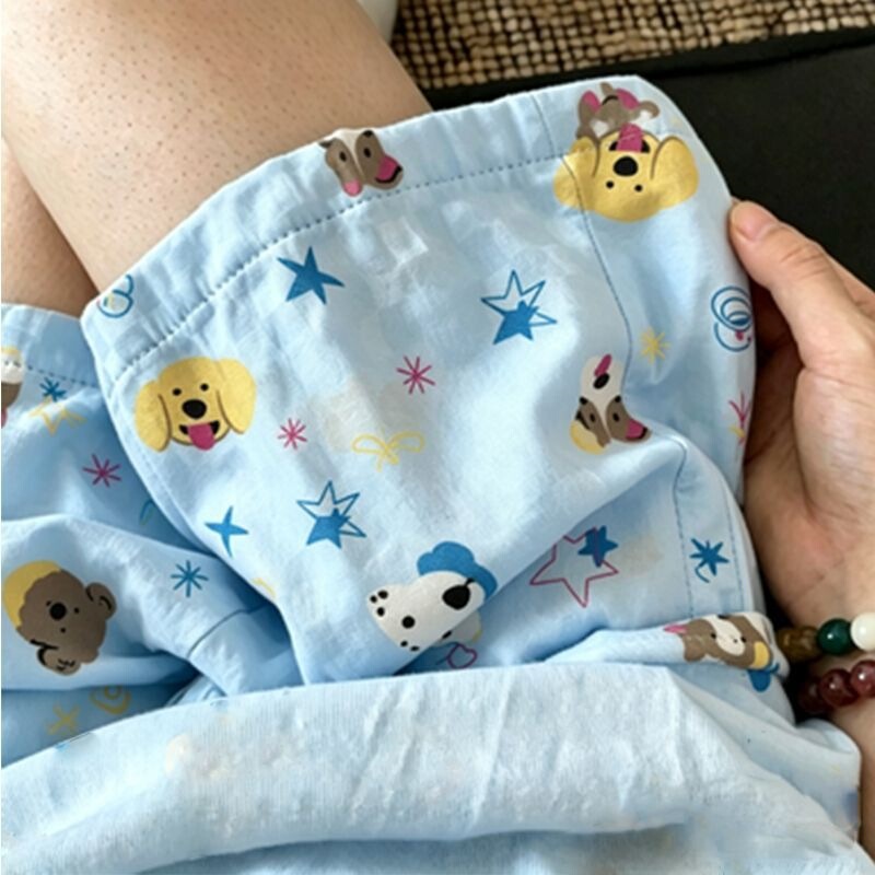 Cartoon Girl Print Loose Pajama Pants for Women, Casual Summer Thin Cute Style, Suitable for Outdoor Wear, Walking, Home Pants, Shorts Cartoon Girl Print Loose Pajama Pants for Women, Casual Summer Thin Cute Style, Suitable for Outdoor Wear, Walking, Home Pants, Shorts