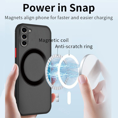 Compatible with Samsung S23 Ultra phone case, magnetic sanding S22 Plus skin feel, 21 anti-fall, full cover for S24U, S20FE