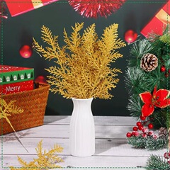 クロスボーダー人工松針枝フラッシュ葉クリスマス花卉DIYホームガーデン装飾花輪配置27CM