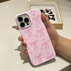 适用iPhone11Promax全包手机壳14Pro超薄iPhone保护套13ins蝴蝶结