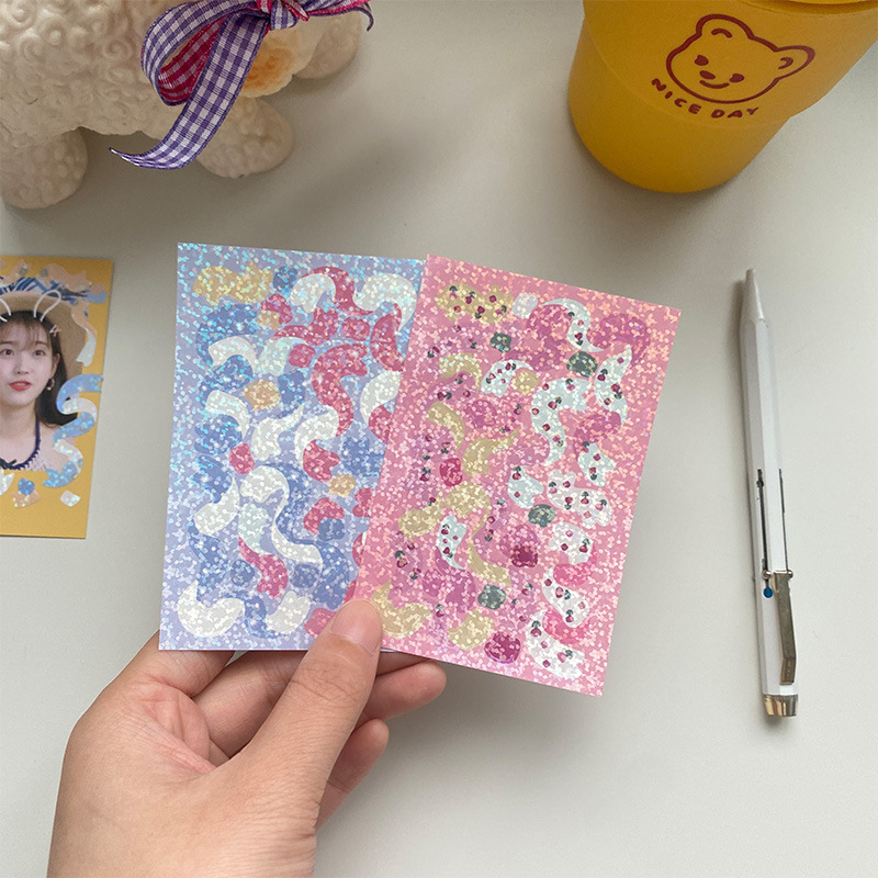 Cinta cinta láser pegatinas ins estilo estrella Goka pequeña tarjeta foto estrella persiguiendo Diario álbum decorativo Diario