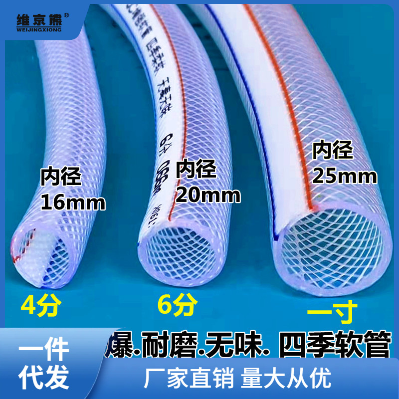 迎水管软管家用PVC4分6分1寸防冻塑料浇水管自来水洗车蛇皮管迎阙