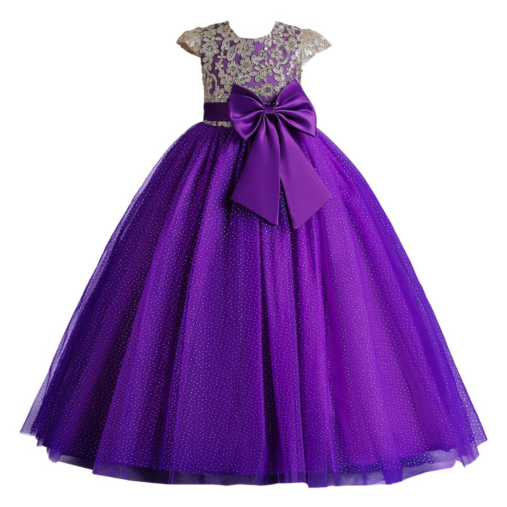 Vestido de novia de las niñas de Europa y América mullido vestido de princesa anfitrión vestido de rendimiento de piano vestido de noche de Navidad para niños