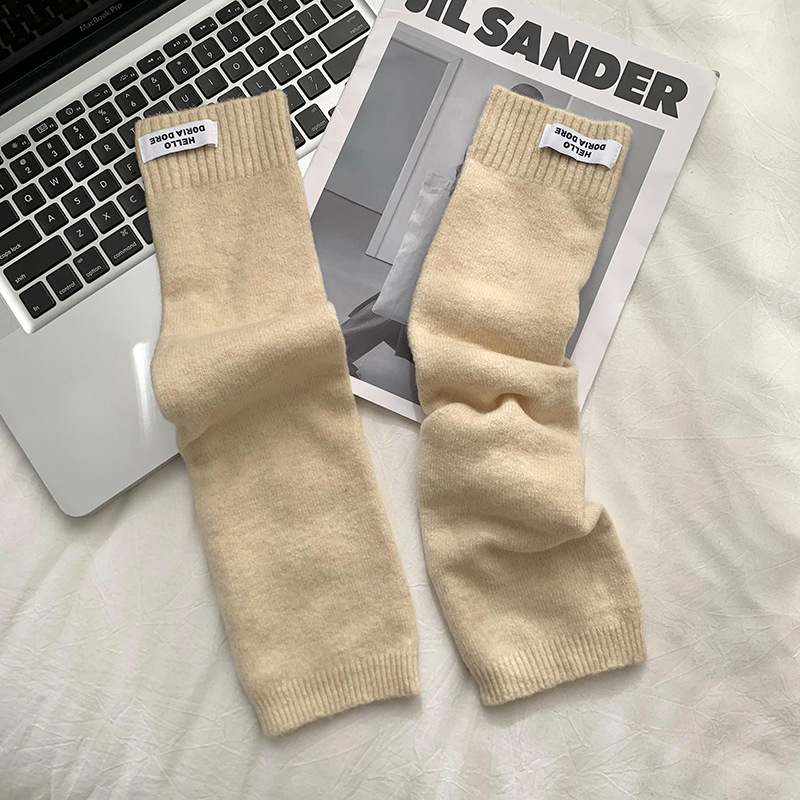 Mujeres guantes de medio dedo de otoño y invierno lindo estilo coreano medio dedos de escritura guantes calientes mangas de lana de punto