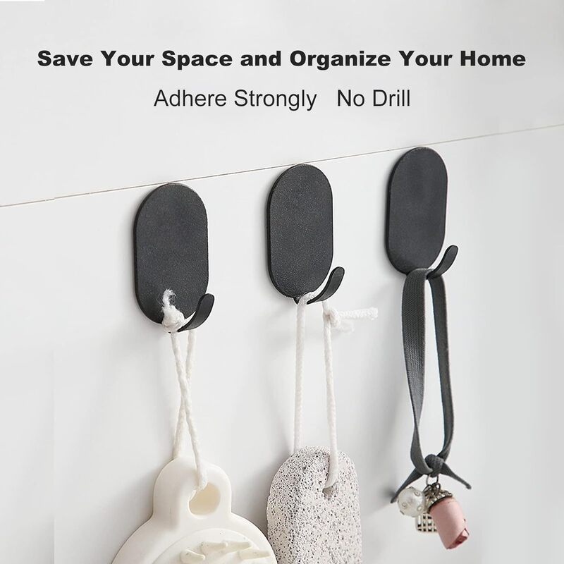 No-Punch Heavy-Duty Hook Carbon Steel Adhesive Hook Wall Hook Bathroom Kitchen Household Adhesive Hook Metal Black No-Punch Heavy-Duty Hook Carbon Steel Adhesive Hook Wall Hook Bathroom Kitchen Household Adhesive Hook Metal Black