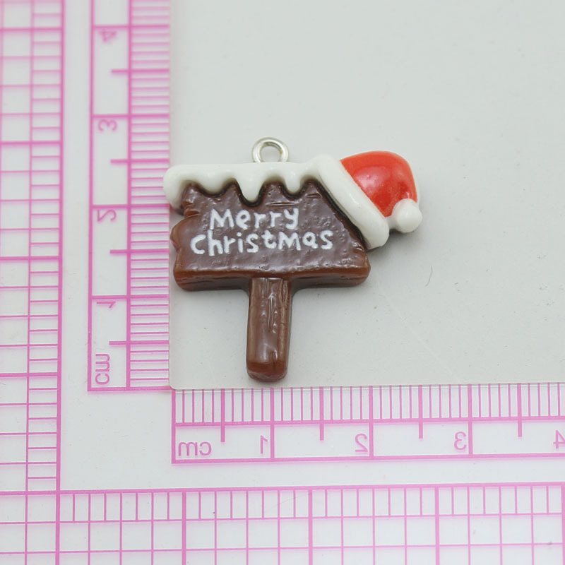 Accesorios de la joyería de bricolaje 2024 nueva resina árbol de Navidad Santa Claus muñeco de nieve SERIE DE Navidad colgante