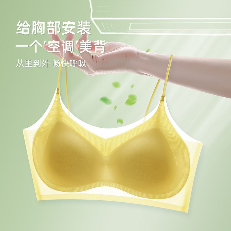 Ultra-thin Ice Silk Summer Seamless Ice Silk Underwear Women's Lightweight Breathable Sexy Push-up Paramilia Sling Beautiful Back Bra