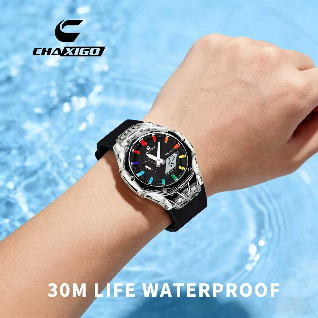CHAXIGO nuevo estilo de moda transparente día a día viaje viaje práctico reloj impermeable