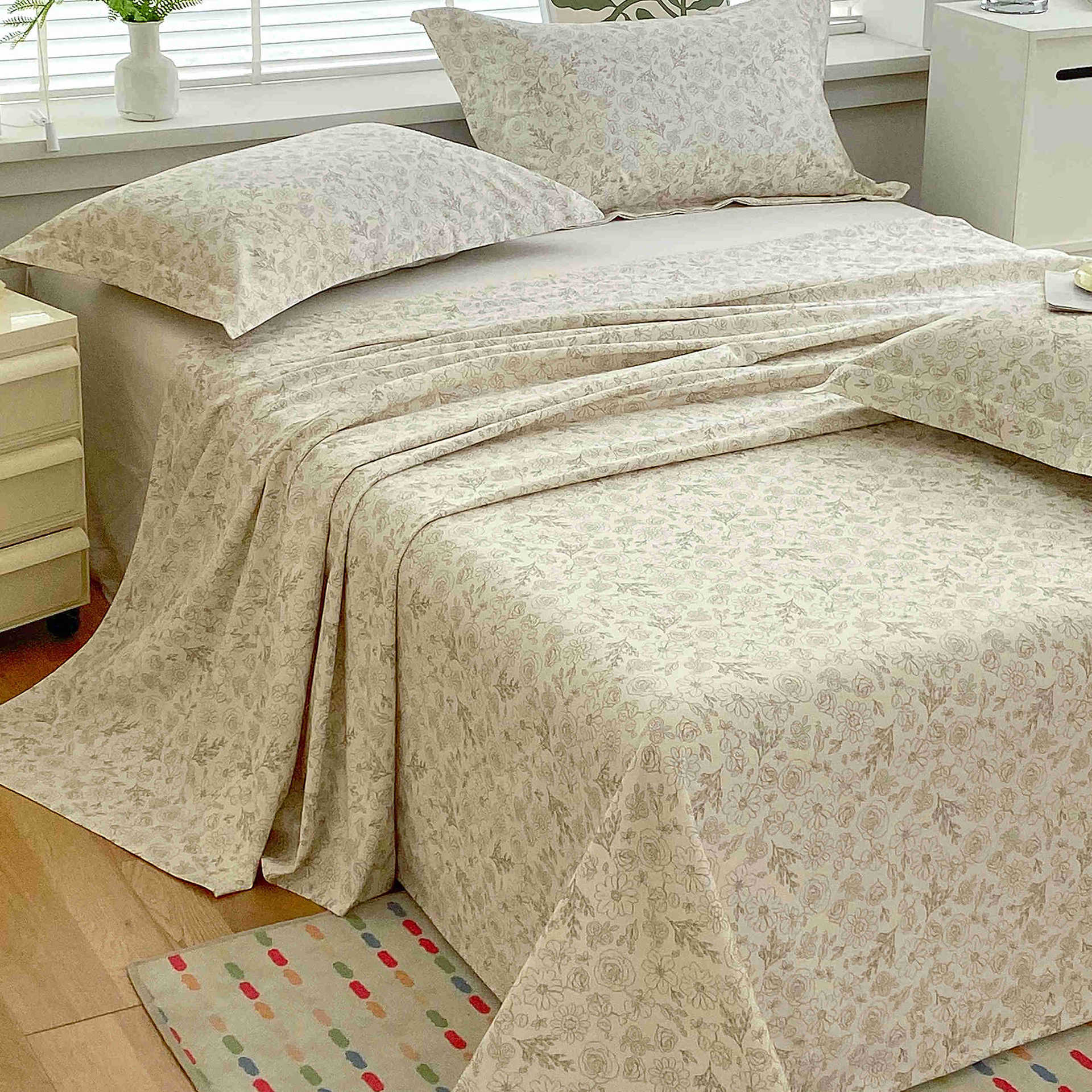 Sábanas de tela gruesa vieja de verano, dormitorio de estudiantes de una sola pieza, funda de cama individual, funda de almohada individual, juego de tres piezas, nuevo estilo 2025