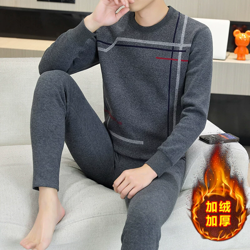 Золотая обезьяна термобелье мужское бархат утолщенный хлопок костюм морозостойкая и морозостойкая осенняя одежда осенние брюки