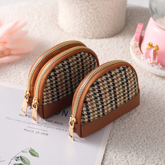 Double Zipper Short Shell Coin Purse Mini High-End Exquisite Small Handbag Key Purse Unique Design Coin Pouch