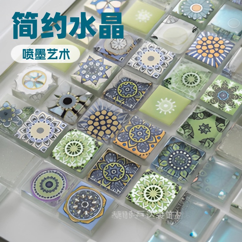 金色水晶玻璃马赛克 地中海瓷砖背景墙 专业厂家生产电镀马赛克