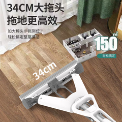 Factory Direct Sales Stainless Steel Sponge Mop Household Lazy Person Wash-Free New Model Dual Squeeze Rubber Sponge Gadget Wholesale