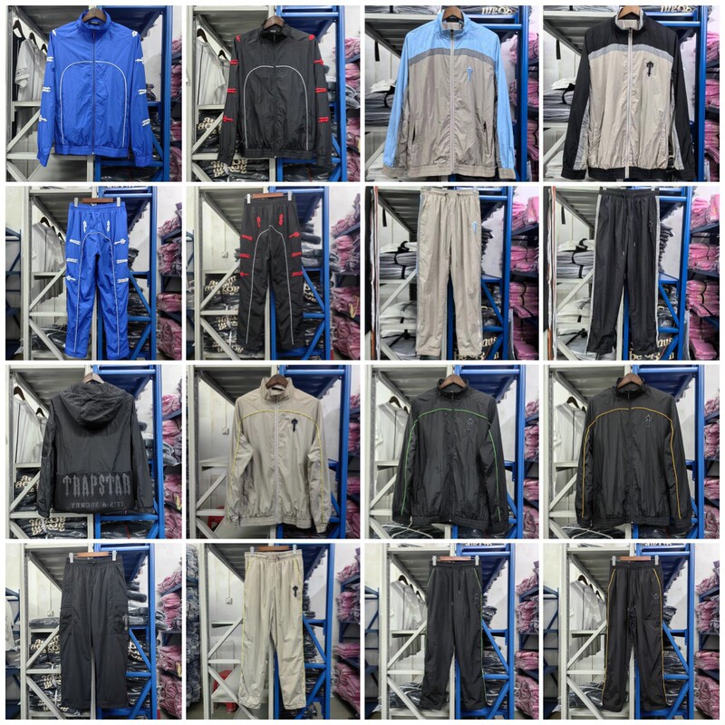 Fashionable Brand Trapstar Jacket Suit with Embroidered Letters LOGO Webbing Zipper Windbreaker Jacket Casual Pants for Men Fashionable Brand Trapstar Jacket Suit with Embroidered Letters LOGO Webbing Zipper Windbreaker Jacket Casual Pants for Men