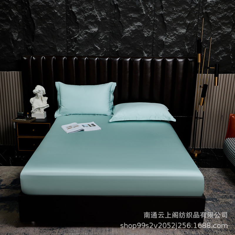 80 pieces lysel Lanjing Tencel solid color bedspread ice silk bedspread three-piece Simmons mattress protective cover single piece