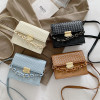 Shoulder bag, fashionable woven design lock, chain, 2021 collection, autumn, trend of season