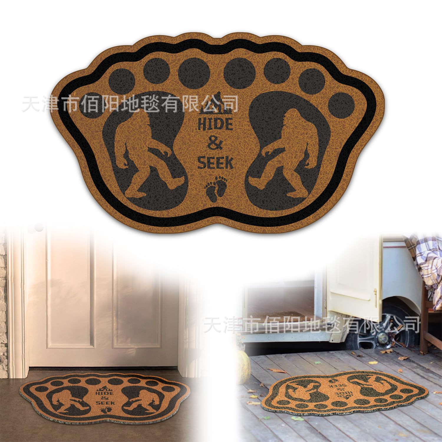 Creative Foot-Shaped Silk Loop Floor Mat for Entryway, Dust-Removing, Dirt-Resistant, Wear-Resistant, Customizable, Easy-Care Doormat