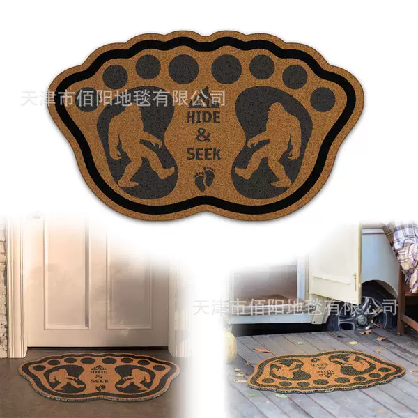 Creative Foot-Shaped Silk Loop Floor Mat for Entryway, Dust-Removing, Dirt-Resistant, Wear-Resistant, Customizable, Easy-Care Doormat
