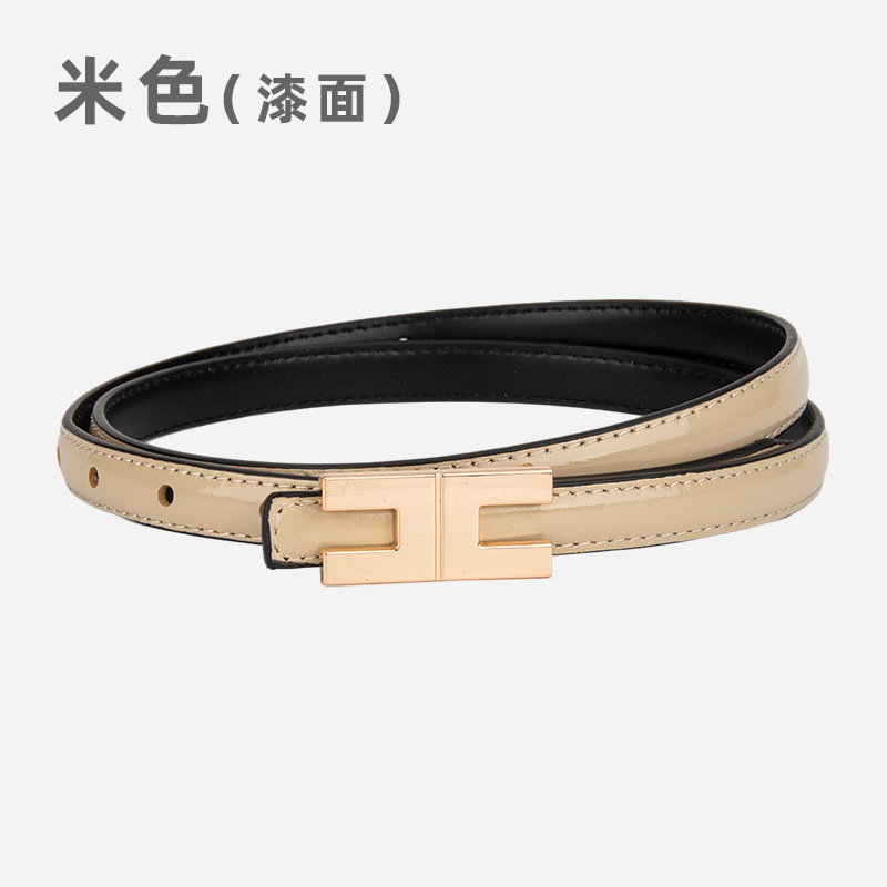 厂家直销真皮女士细腰带装饰连衣裙带裤带高级头层牛皮漆面皮带女|undefined