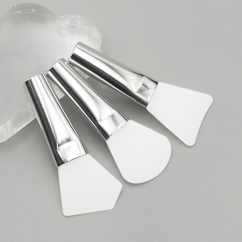 Mini cepillo de máscara de silicona suave cabeza portátil mango corto película de barro aplicador especial único Cepillo de belleza facial