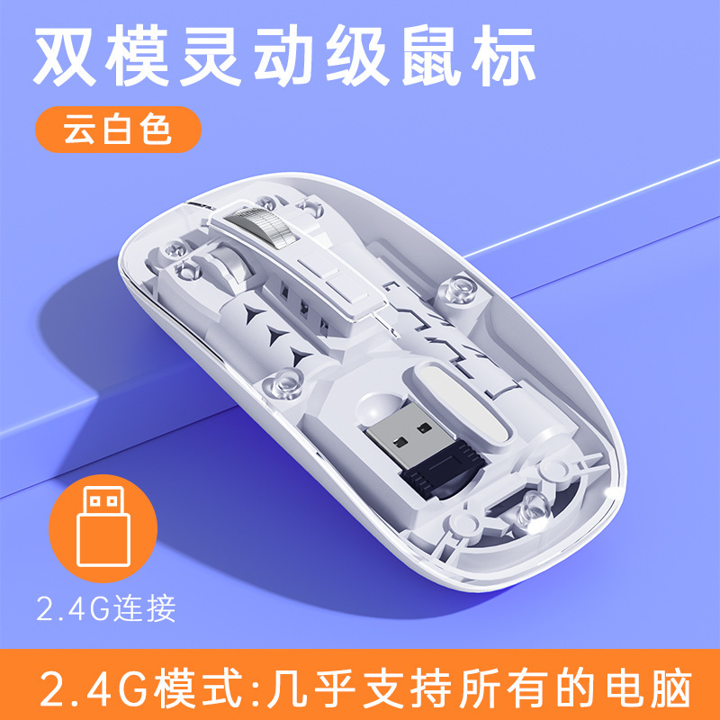 新款无线蓝牙双模鼠标 透明设计超酷炫 办公游戏随心切换无线鼠标|undefined