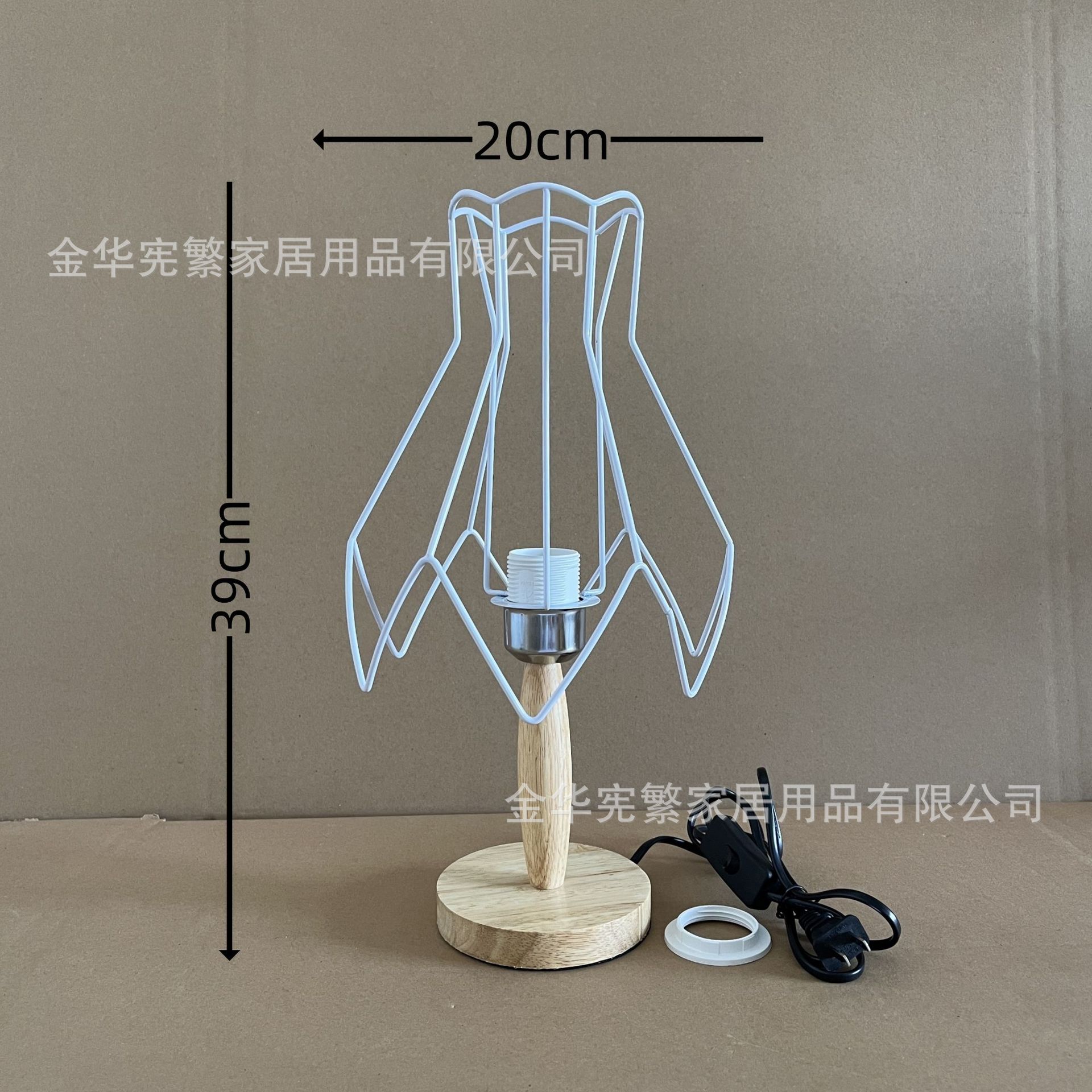 꽃병 철제 프레임 + 21 높이 타원형 나무 베이스