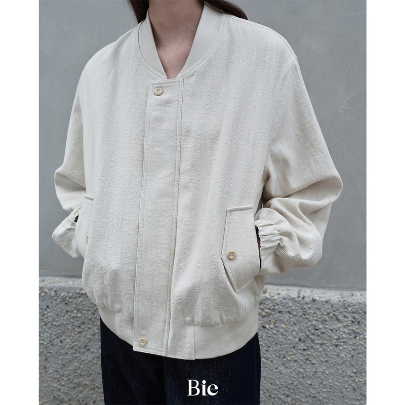 No Returns or Exchanges, Simple Travel Style Baseball Collar Zip-Up Jacket for Women, Spring Cotton-Linen Texture, Loose Casual Outerwear