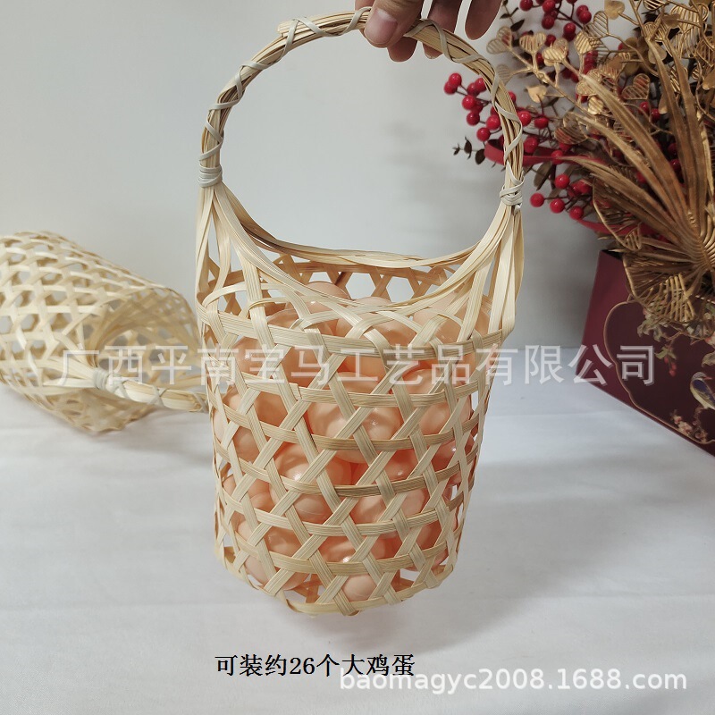 中秋の月餅バスケット中国風ギフトボックスギフトボックスお土産バスケットギフト包装竹バスケット卵バスケット竹クラフト|undefined