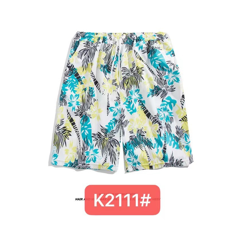 Pantalones de playa de los hombres retro de la pareja Vacaciones de aguas termales anti-vergüenza quinto pantalones ropa exterior pantalones cortos de playa de verano hombres