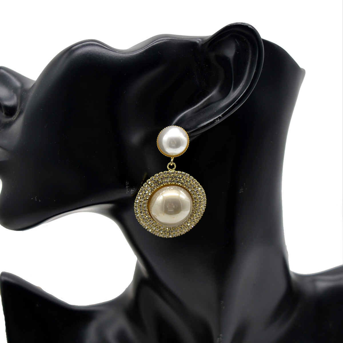 Boucles d39oreilles en perles exagres en diamant flash europen et amricain Boucles d39oreilles en zircon pour femmespicture5