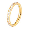 Zirconium, ring, accessory stainless steel, diamond encrusted, 18 carat, wholesale