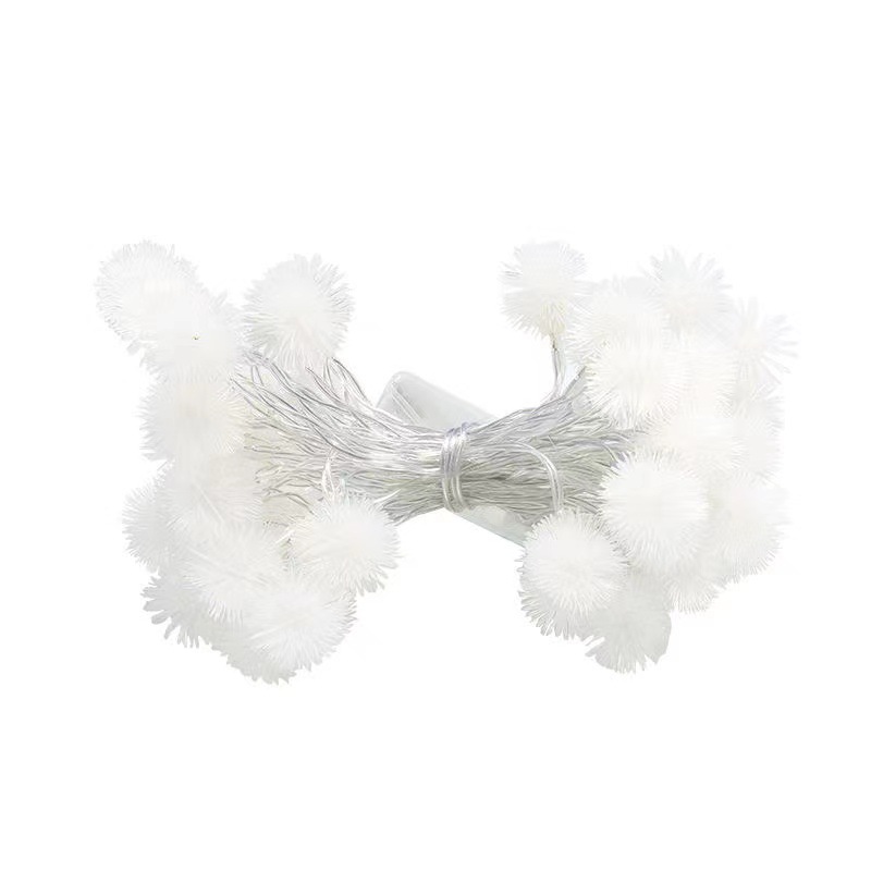 Diente de león solar Cadena de luz de Navidad bola de lana caja de la batería Lámpara decorativa de vacaciones al aire libre patio lámpara de paisaje