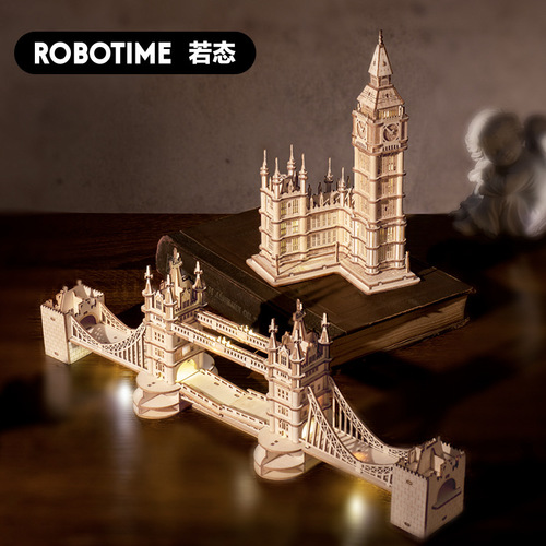 If you come and go 3D stereoscopic puzzle handcrafted wooden assembly desktop decoration creative model gift brain-training toy