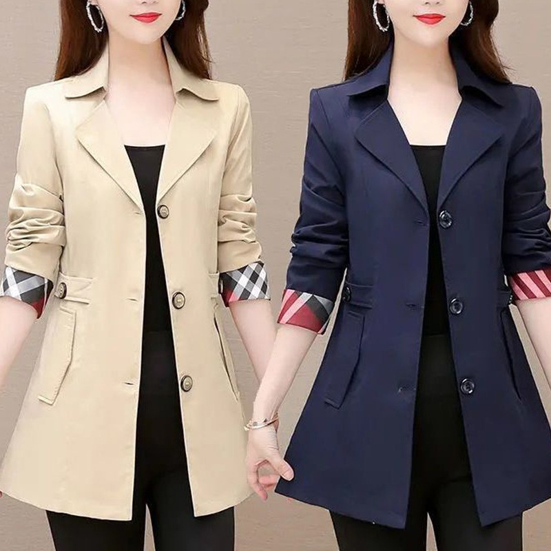 Autumn new middle-aged mother 30-40-50 years old women's autumn fashion western temperament windbreaker coat women's top