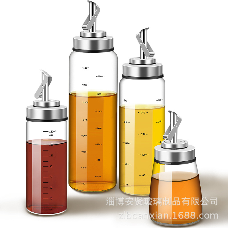 Olla de aceite de vidrio de apertura y cierre automático botella de aceite hogar grande a prueba de fugas suministros de cocina condimento tarro condimento caja salsa vinagre olla