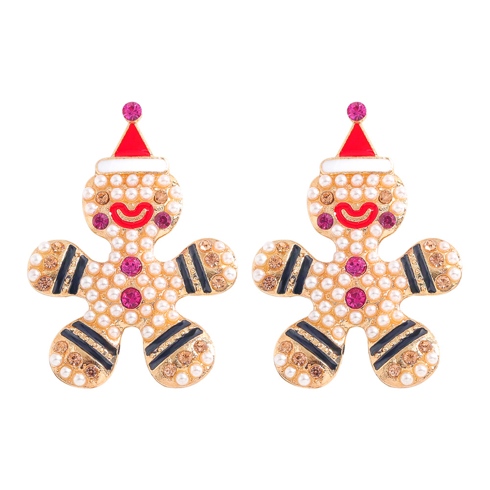 Christmas Festival Cartoon Character Earrings Alloy Diamond Shiny Earrings Fashionable Female Fashion Earrings Personal Accessories display picture 13