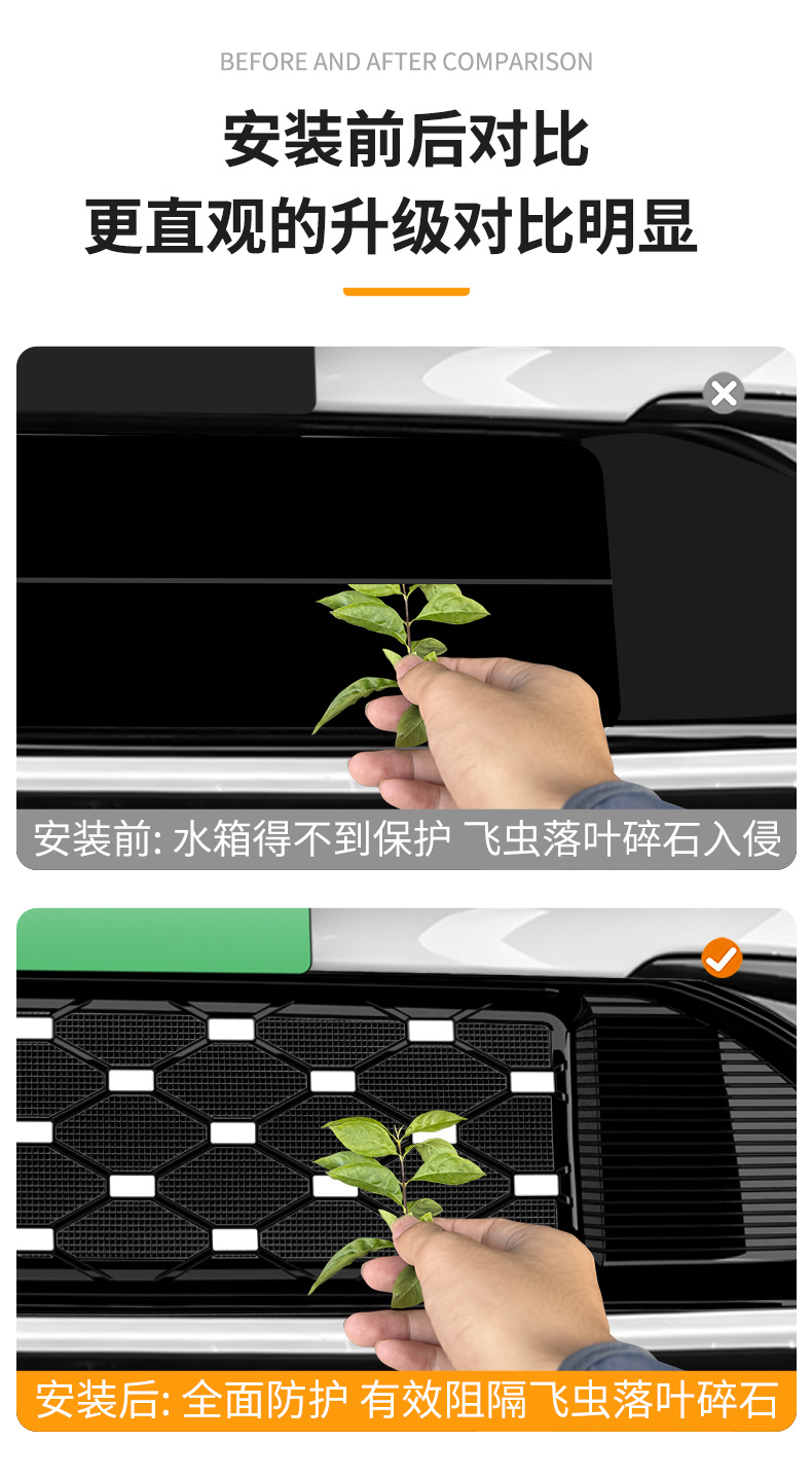 Suitable for the Arcfox Alpha S5 Integrated Welded Car Insect-Proof Net Front Grille, Special Modified Decorative Strip