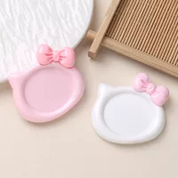 Мультфильм diy смола аксессуары ювелирные изделия кошачья голова средняя тарелка кремовый клей для волос чехол для телефона застежка аксессуары для обуви оптом