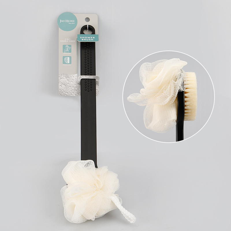 Hogar mango cuadrado de doble cara Bola de baño cepillo de baño de nylon cepillo de baño de pelo suave cepillo de baño Baño frotar de nuevo en stock al por mayor
