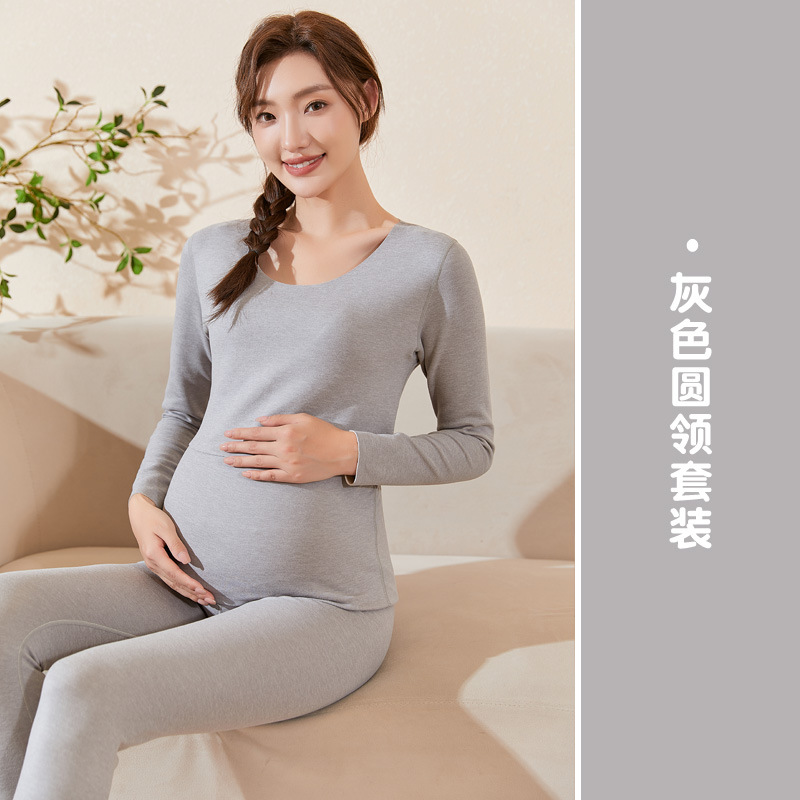 Gray round neck suit