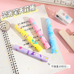 Bold large-capacity highlighter, cute students, key marking, soft-head marker, creative square head, hand account marker