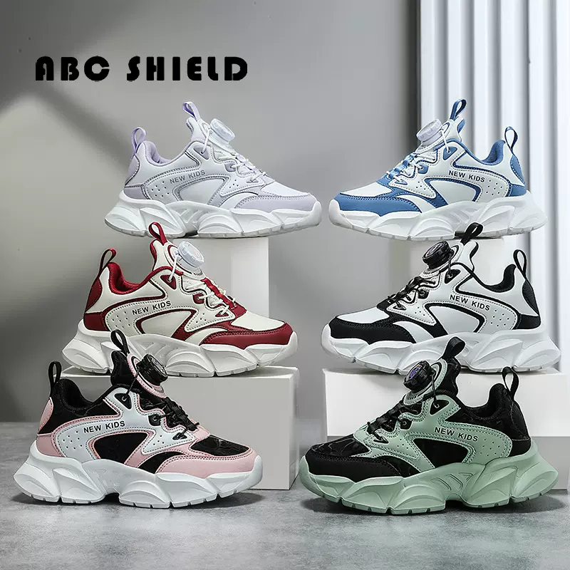 TXH2535 ABC新款运动鞋中大童跑步鞋男女童鞋休闲轻便皮面跑步鞋