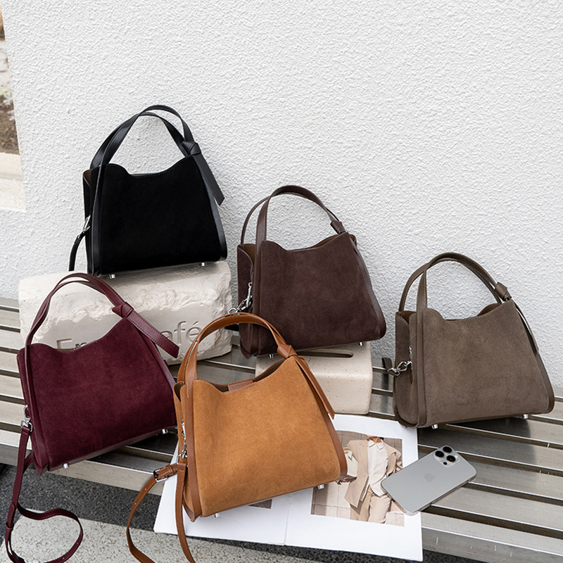 Borsa a secchiello vintage in scamosciato designer borsa a tracolla_voghion.com