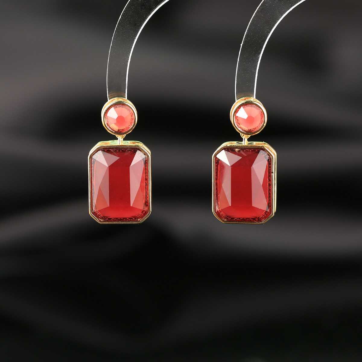 Daily Occasion Copper Material Square Pattern Simple Style Square Copper Inlay Zircon Earrings