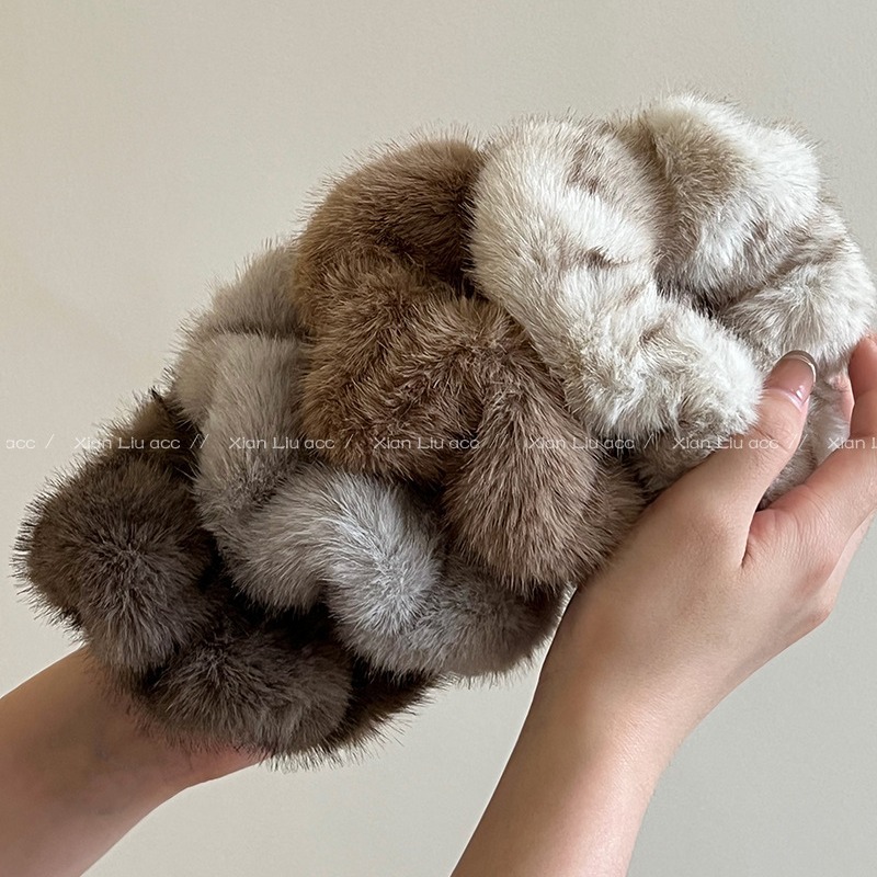 Pluche grote haarcirkel dames haarelastiek hoogwaardige hoge rek haarkoord haaraccessoires_voghion.com