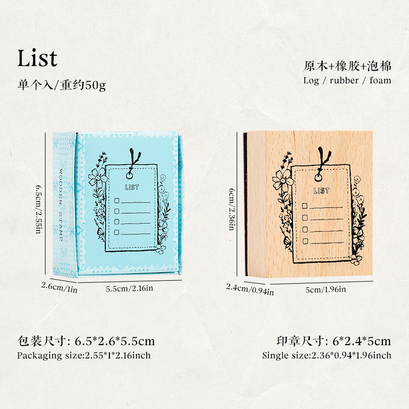 Calendario Cuaderno Sello de madera Domingo Mes Diario Plan Sello de haya Lista diaria Memorando Cuaderno Sello